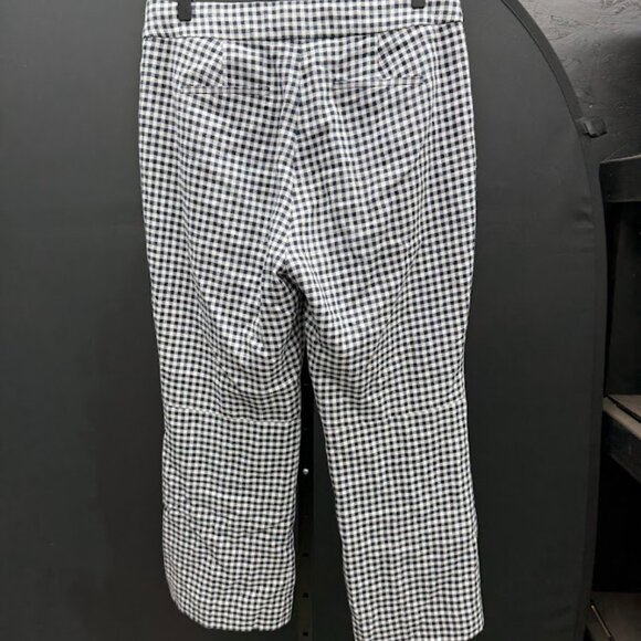 J. Crew Hayden Blue Gingham Linen Blend Kickout Crop Pants - Picture 4 of 5